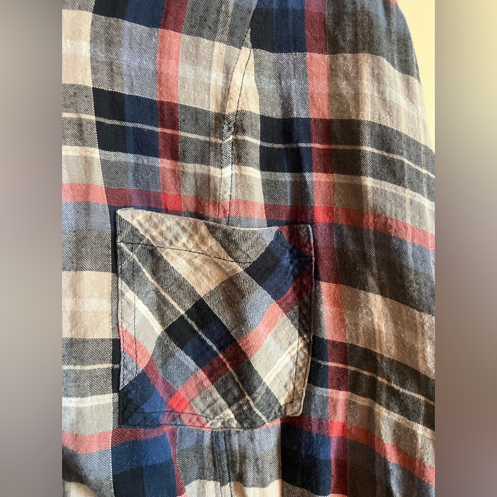 Vintage Free People Multicolor Plaid Button Down Flannel shirt - Picture 4 of 6